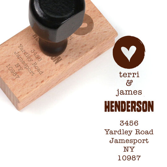 Heart of Mine Vertical Wood Handle Rubber Stamp
